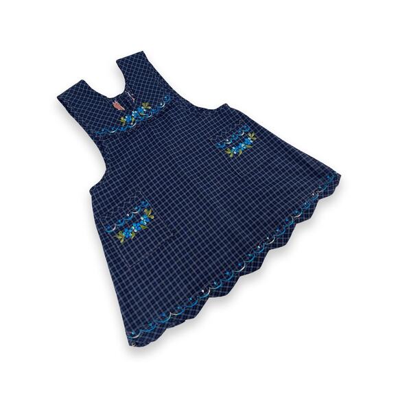 Blue Mexican Embroidered Apron – Essential Cotton Blend Kitchen Apron - Picture 6 of 8